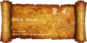 Márk Anna névjegykártya